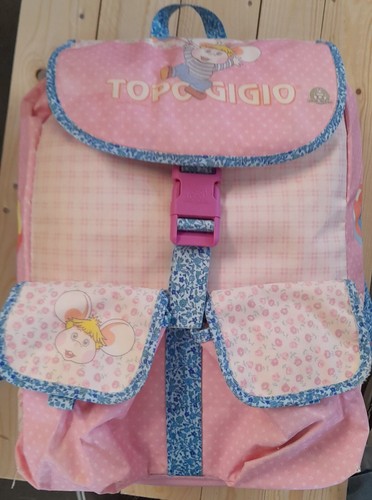 Zaino vintage topo gigio rosa - vintage,